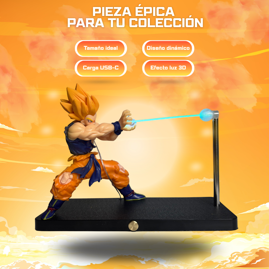 Figura Goku Super Saiyan con luz LED 3D